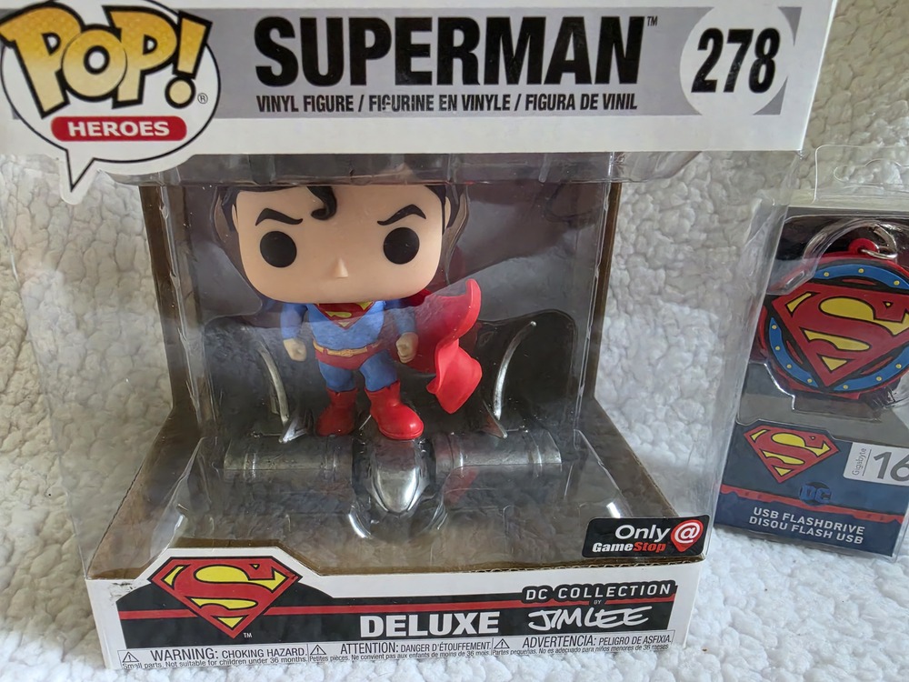 Superman Pop Heroes #278 & Superman Flash drive both NIB